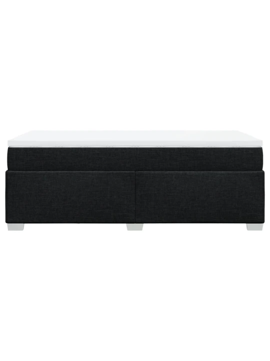 Box spring postel s matrací černá 100 x 200 cm textil