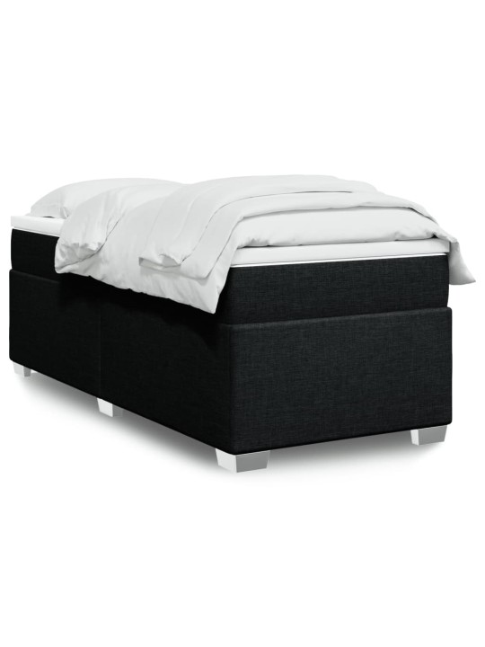 Box spring postel s matrací černá 100 x 200 cm textil