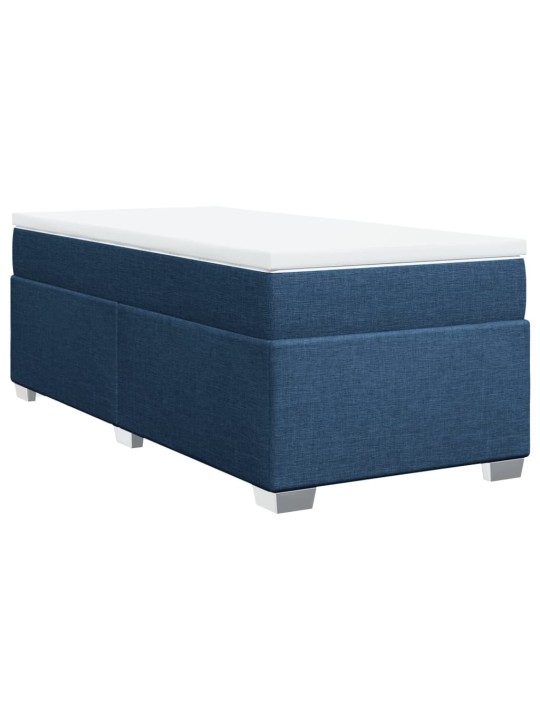 Box spring postel s matrací modrá 100 x 200 cm textil