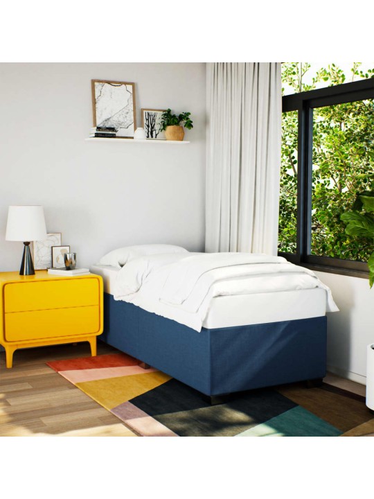 Box spring postel s matrací modrá 100 x 200 cm textil
