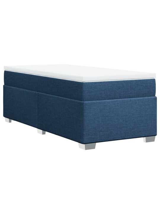 Box spring postel s matrací modrá 100 x 200 cm textil