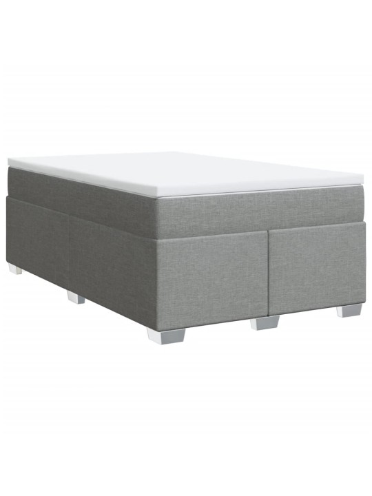 Box spring postel s matrací světle šedá 120x190 cm textil