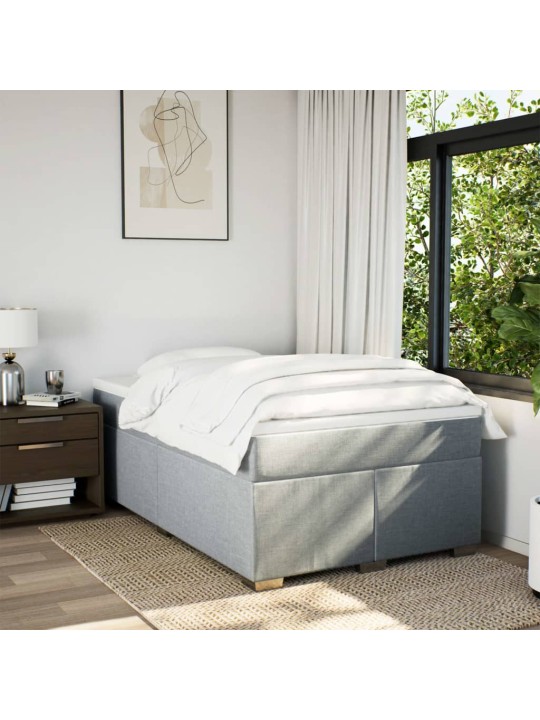 Box spring postel s matrací světle šedá 120x190 cm textil