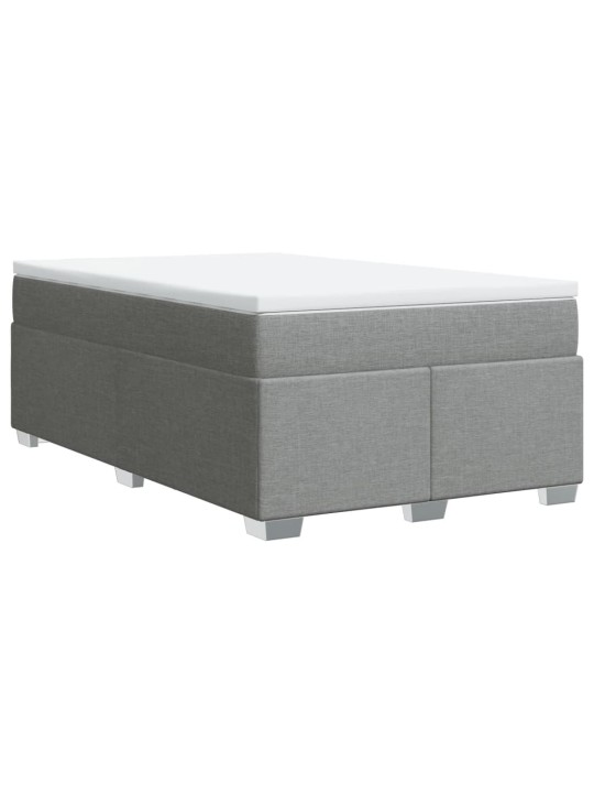 Box spring postel s matrací světle šedá 120x190 cm textil
