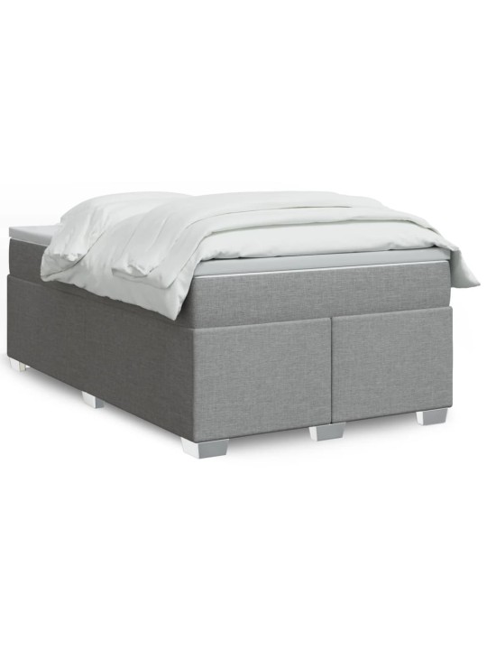 Box spring postel s matrací světle šedá 120x190 cm textil