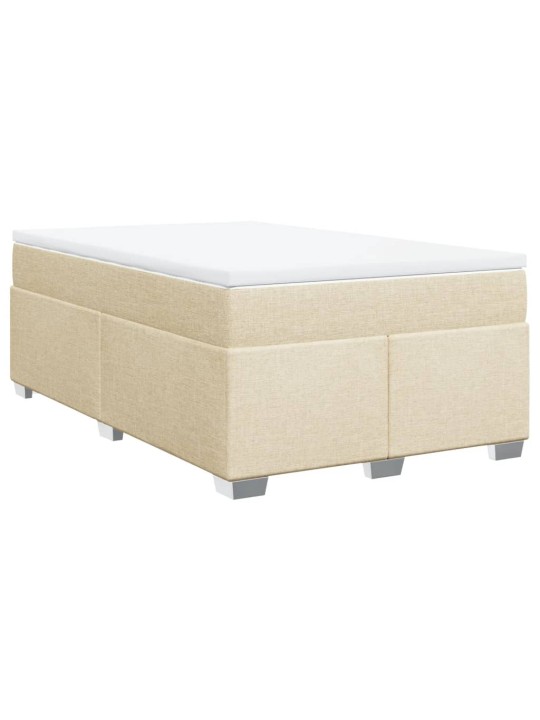 Box spring postel s matrací krémová 120x190 cm textil
