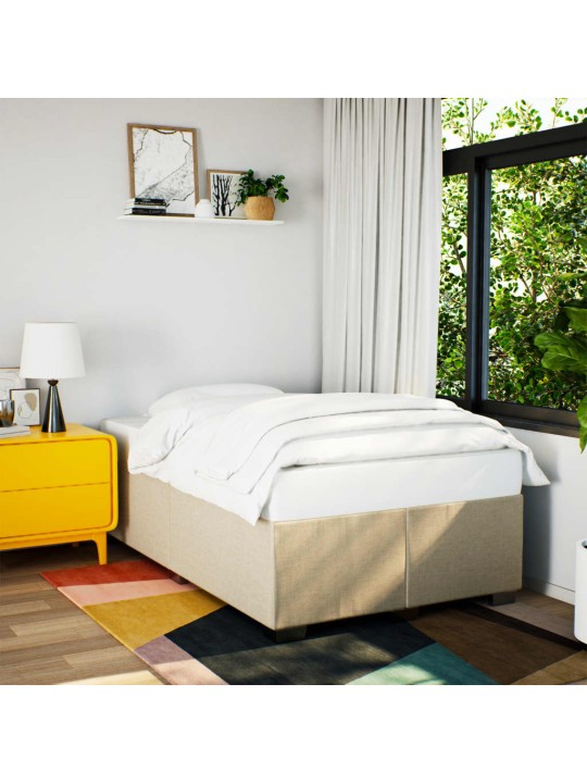 Box spring postel s matrací krémová 120x190 cm textil