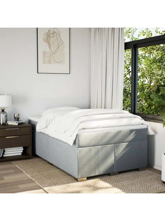 Box spring postel s matrací světle šedá 120 x 200 cm textil