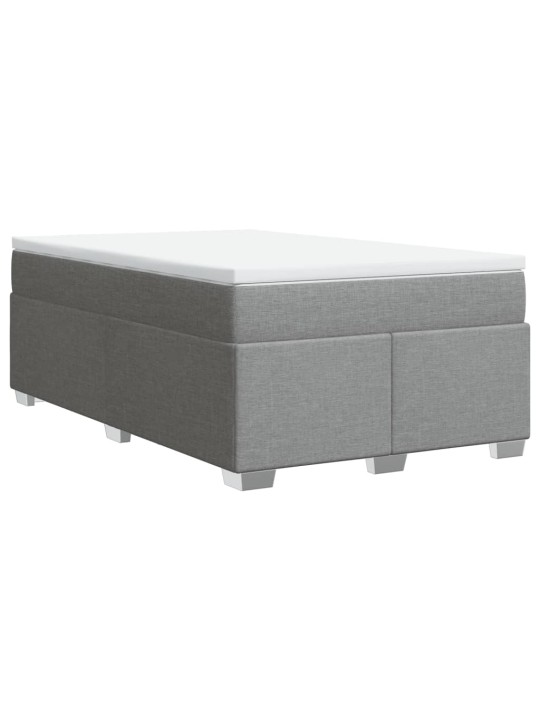 Box spring postel s matrací světle šedá 120 x 200 cm textil