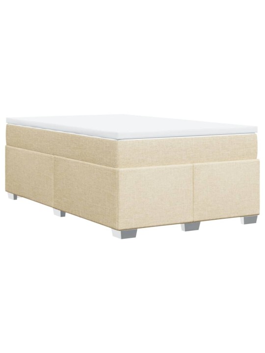 Box spring postel s matrací krémová 120x200 cm textil