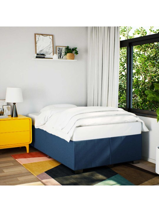 Box spring postel s matrací modrá 120x200 cm textil