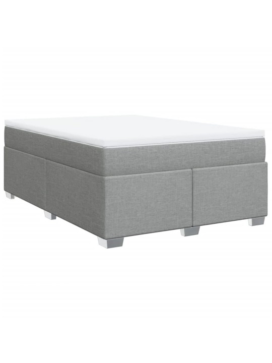 Box spring postel s matrací světle šedá 140 x 190 cm textil