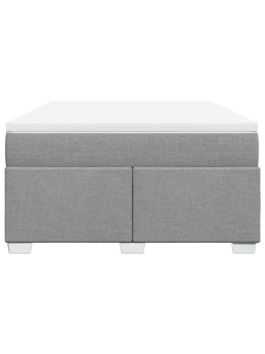 Box spring postel s matrací světle šedá 140 x 190 cm textil