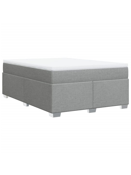 Box spring postel s matrací světle šedá 140 x 190 cm textil