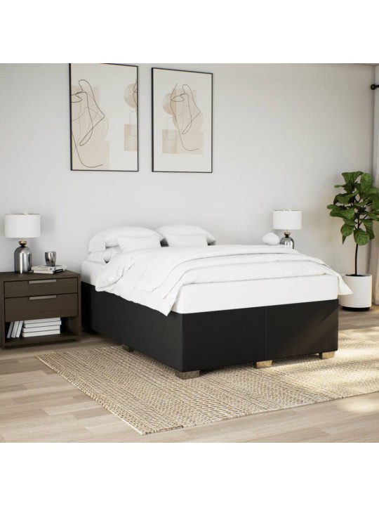 Box spring postel s matrací černá 140 x 190 cm textil