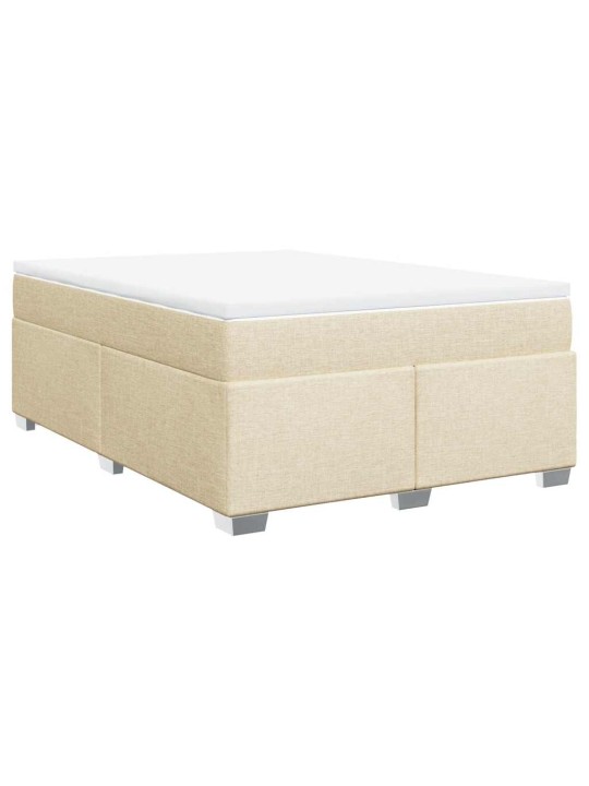 Box spring postel s matrací krémová 140x190 cm textil