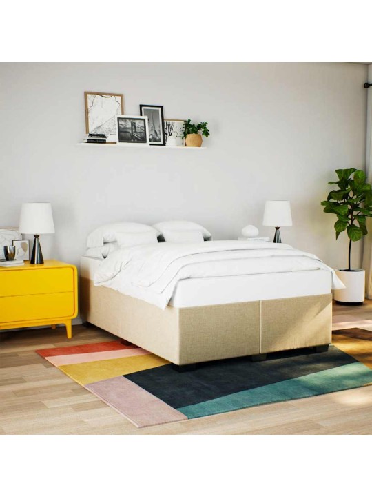 Box spring postel s matrací krémová 140x190 cm textil