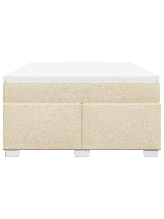 Box spring postel s matrací krémová 140x190 cm textil