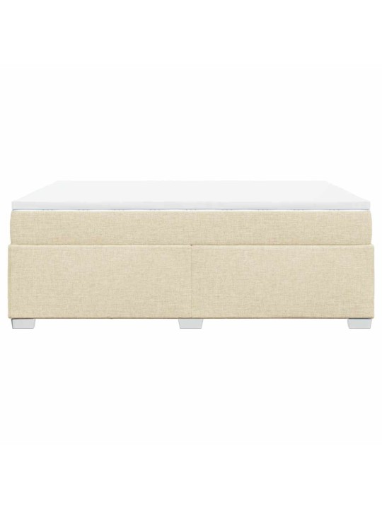 Box spring postel s matrací krémová 140x190 cm textil