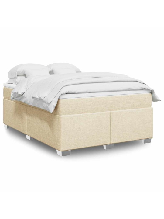 Box spring postel s matrací krémová 140x190 cm textil