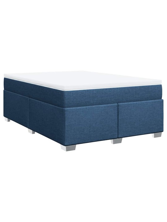 Box spring postel s matrací modrá 140x190 cm textil