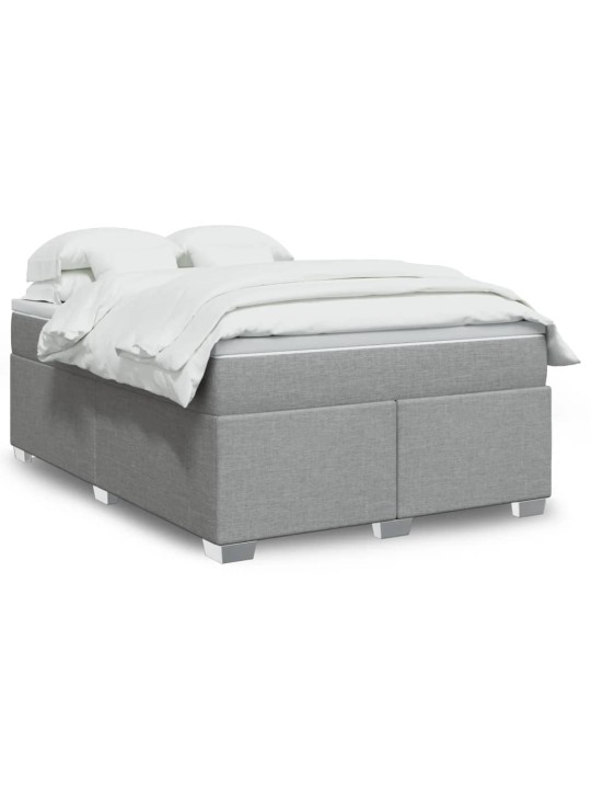 Box spring postel s matrací světle šedá 140 x 200 cm textil