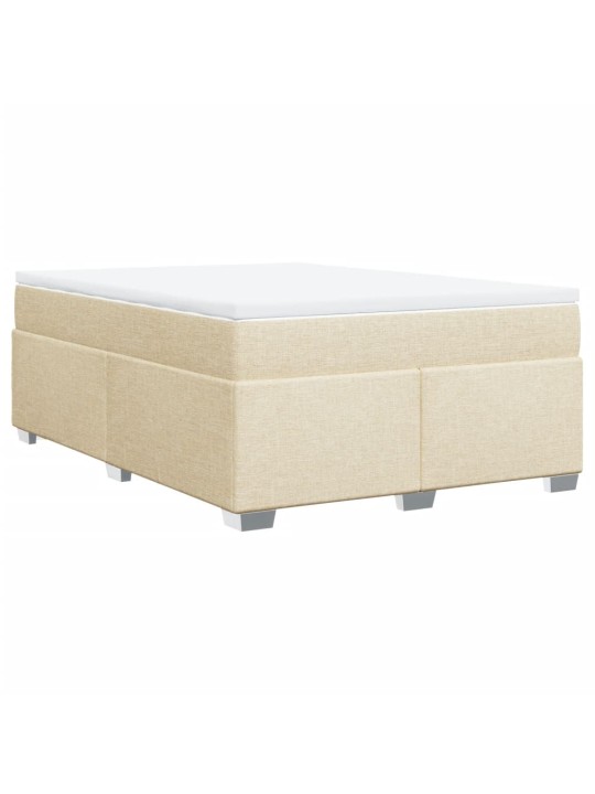 Box spring postel s matrací krémová 140x200 cm textil