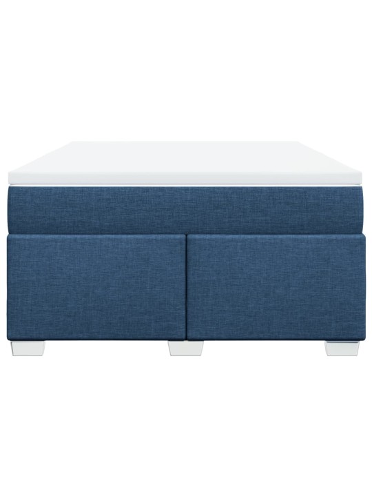 Box spring postel s matrací modrá 140x200 cm textil
