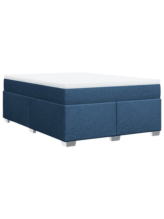 Box spring postel s matrací modrá 140x200 cm textil