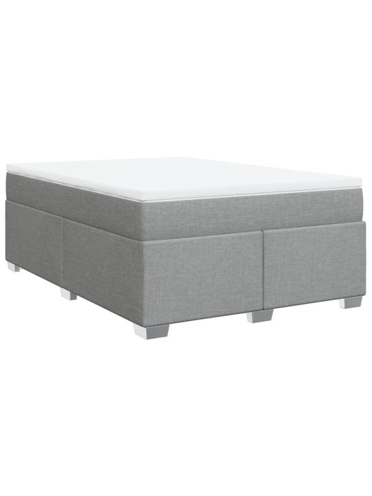 Box spring postel s matrací světle šedá 160 x 200 cm textil