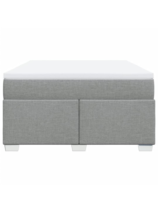 Box spring postel s matrací světle šedá 160 x 200 cm textil