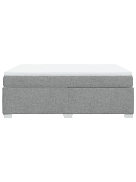 Box spring postel s matrací světle šedá 160 x 200 cm textil