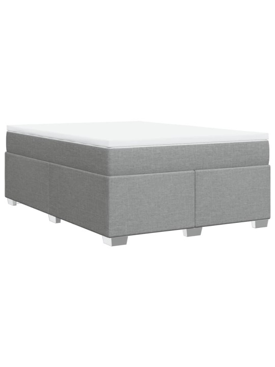 Box spring postel s matrací světle šedá 160 x 200 cm textil