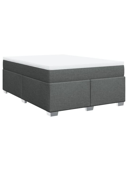 Box spring postel s matrací tmavě šedá 160x200 cm textil