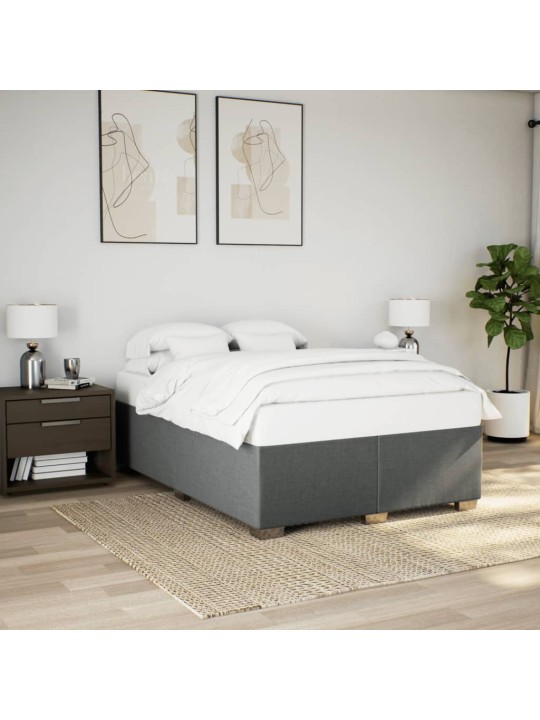 Box spring postel s matrací tmavě šedá 160x200 cm textil