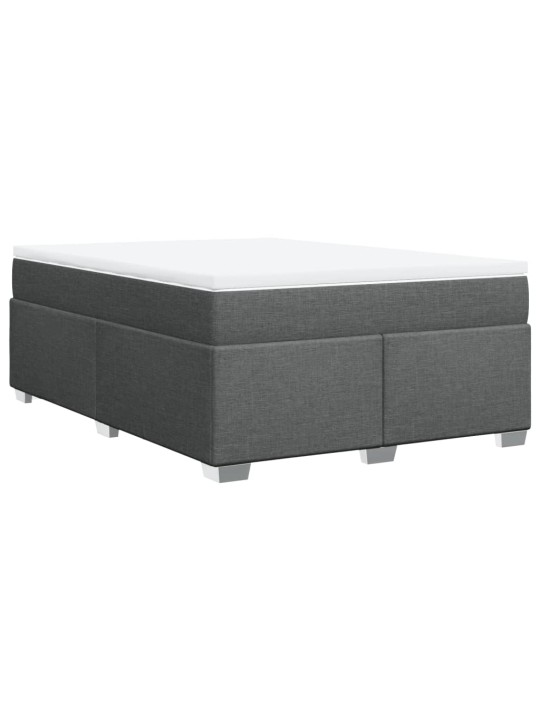 Box spring postel s matrací tmavě šedá 160x200 cm textil