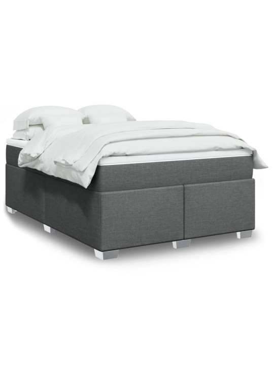 Box spring postel s matrací tmavě šedá 160x200 cm textil