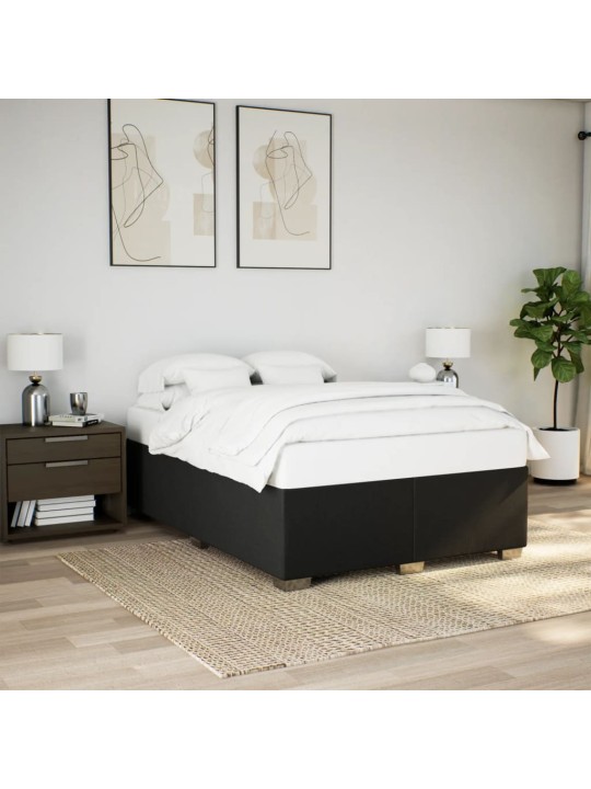 Box spring postel s matrací černá 160x200 cm textil