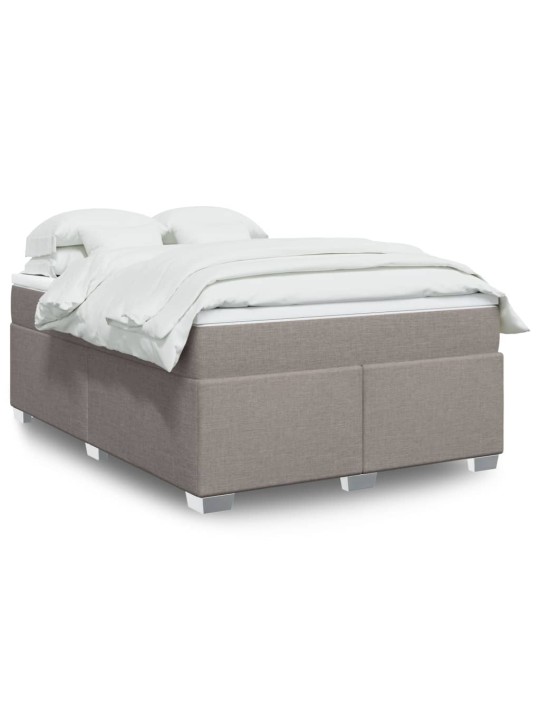 Box spring postel s matrací taupe 160x200 cm textil