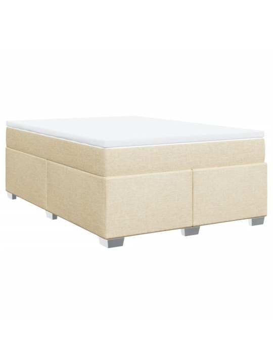 Box spring postel s matrací krémová 160x200 cm textil