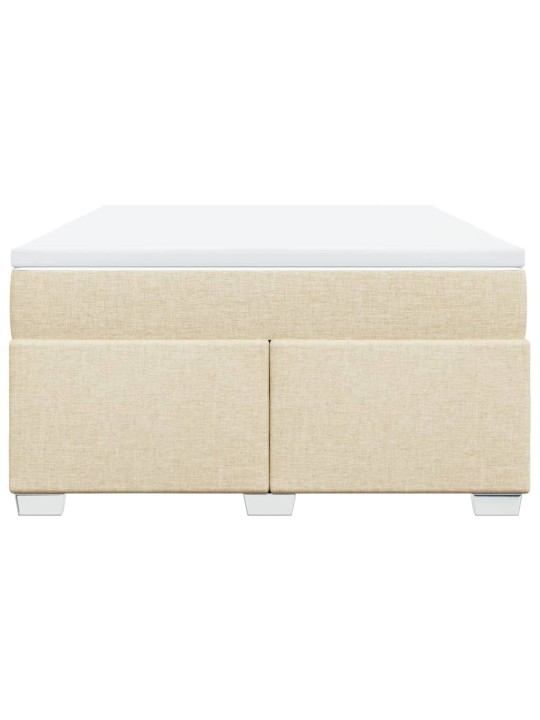 Box spring postel s matrací krémová 160x200 cm textil