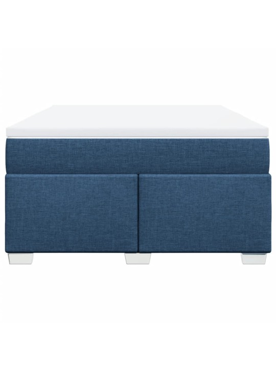 Box spring postel s matrací modrá 160x200 cm textil