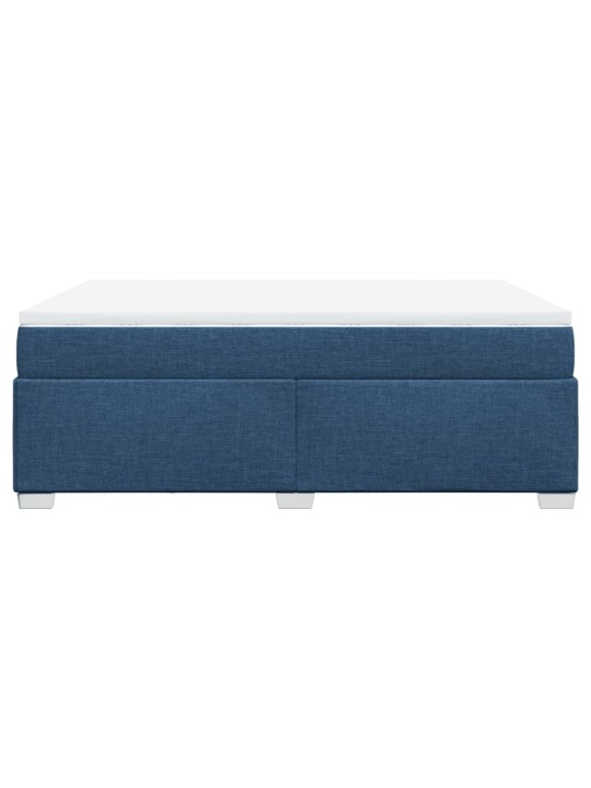 Box spring postel s matrací modrá 160x200 cm textil