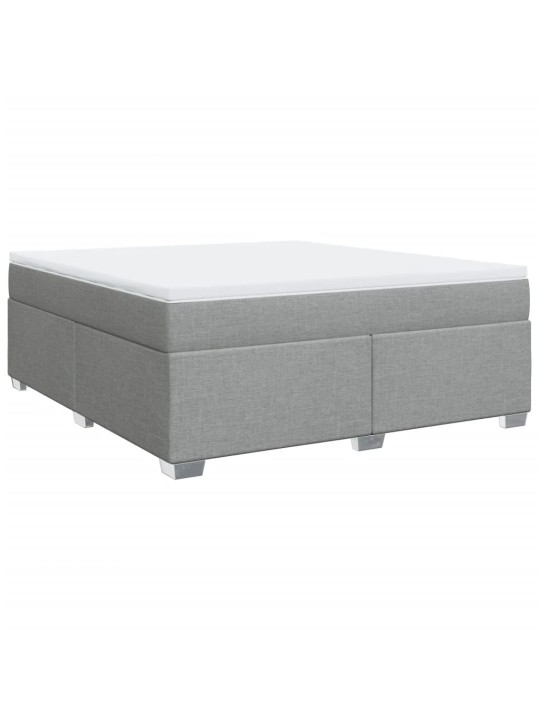 Box spring postel s matrací světle šedá 180 x 200 cm textil