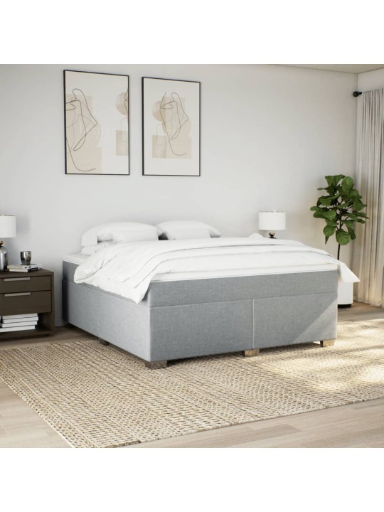 Box spring postel s matrací světle šedá 180 x 200 cm textil