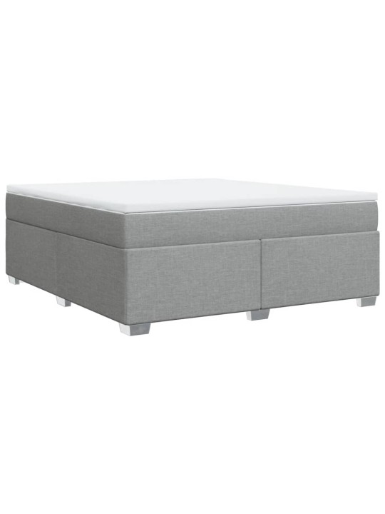 Box spring postel s matrací světle šedá 180 x 200 cm textil