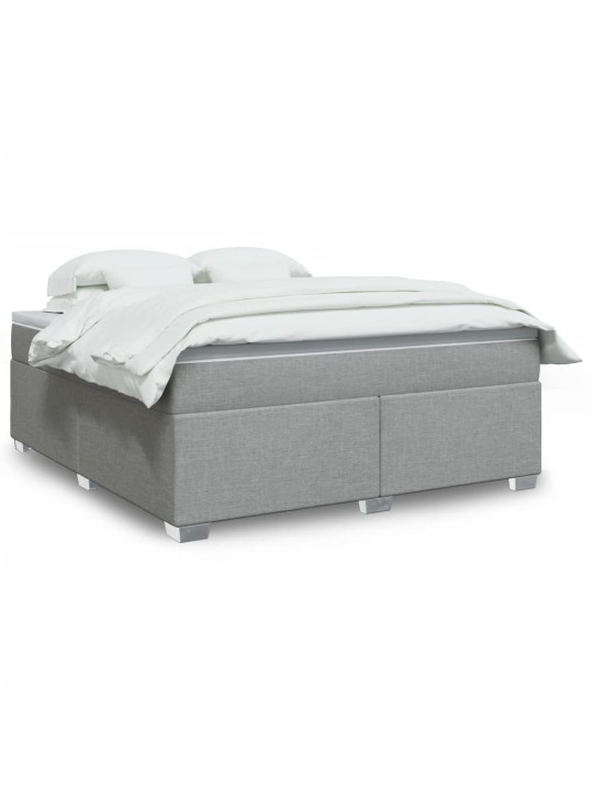 Box spring postel s matrací světle šedá 180 x 200 cm textil