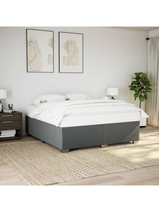 Box spring postel s matrací tmavě šedá 180x200 cm textil