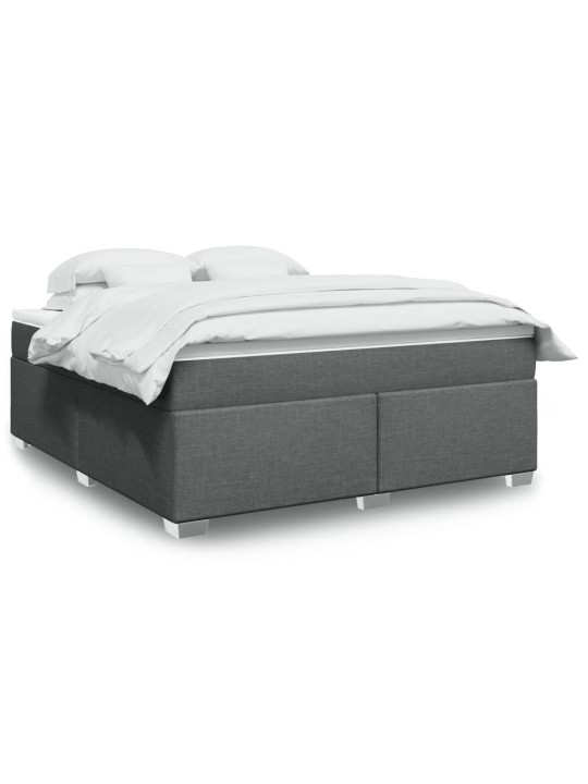 Box spring postel s matrací tmavě šedá 180x200 cm textil