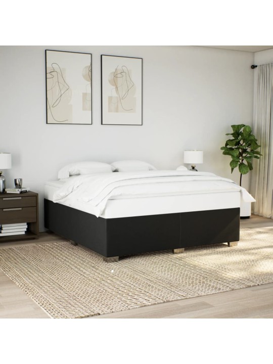 Box spring postel s matrací černá 180x200 cm textil